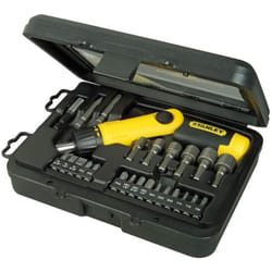 Stanley - Tournevis porte-embouts pistolet articulé à cliquet - 0-63-022 - Coffret de 24 embouts