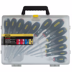 Stanley TOURNEVIS ELECTRICIEN + MECANICIEN + PHILLIPS + POZI - MALLETTE DE 12PCS FATMAX