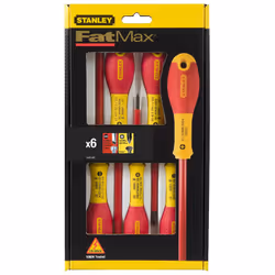 Stanley TOURNEVIS ISOLES 1000V ELECTRICIEN + PHILLIPS + TESTEUR - JEU DE 6PCS FATMAX