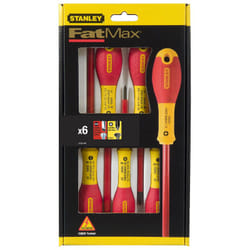 Stanley TOURNEVIS ISOLES 1000V ELECTRICIEN + PHILLIPS + TESTEUR - JEU DE 6PCS FATMAX