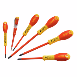 Stanley TOURNEVIS ISOLES 1000V ELEC + POZI + TESTEUR - JEU DE 6PCS FATMAX