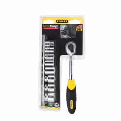 Stanley DOUILLES MICROTOUGH 1/4 - JEU DE 9PCS + CLIQUET
