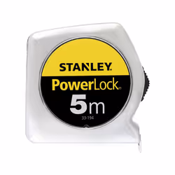 Stanley Powerlock mètre à ruban 5 m Acier au carbone Noir, Acier inoxydable, Jaune