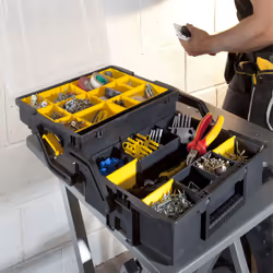 Stanley STST1-75540 boite à outils Boîte pour petites pièces Plastique Noir, Transparent