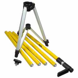 Stanley CANNE TELESCOPIQUE TRIPOLE 360M EMBASE TREPIED, 3 pieds, Noir, Acier inoxydable, Jaune, 3,6 m