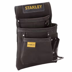 Stanley PORTE-OUTILS ET PORTE-MARTEAU CUIR SIMPLE, Cuir, Métal, Marron, Chrome, 280 mm, 90 mm, 250 mm