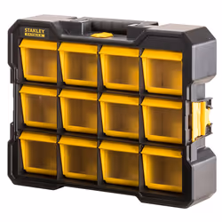 Stanley FMST81077-1, Boîte pour petites pièces, Plastique, Polycarbonate (PC), Noir, Jaune, 7 kg, 450 mm, 356 mm