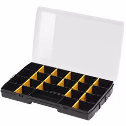 Stanley STST81680-1, Compartiment de rangement, Noir, Jaune, Rectangulaire, Polypropylène (PP), Polycarbonate, Blanc