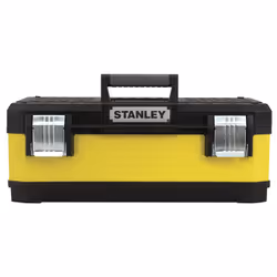 Stanley BOÎTE A OUTILS BIMATIERE, Boîte à outils, Métal, Plastique, Noir, Jaune, 22,5 L, 28 kg, Charnière