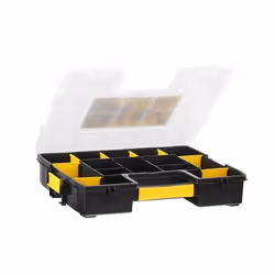 Stanley ORGANISEUR A INTERCALAIRES MOBILES SORTMASTER JUNIOR, Boîte pour petites pièces, Nylon, Noir, Transparent, Jaune, 67 ...
