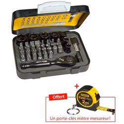 Coffret de douilles - STANLEY - STHT9-13906 - 39 pièces - Porte-clés - Noir