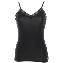 Débardeur Femme Morgan Barba - Noir - Bretelles fines ajustables - Col V - Bandes de dentelle