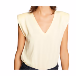 T-shirt Femme - MORGAN - Darme - Col V - Manches courtes - Jaune