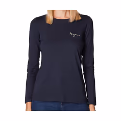 Tee shirt manches longues Morgan 222-tcoeur marine/light gold XS - Femme - Bleu - Regular - Col arrondi