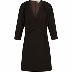 Robe courte coupe droite MORGAN noir - 100% Polyester - Manches courtes - Col V - Robe droite manches 3/4