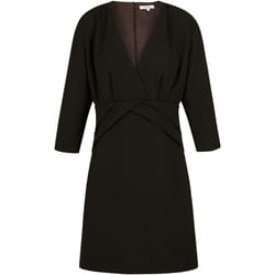Robe courte coupe droite MORGAN noir - 100% Polyester - Manches courtes - Col V - Robe droite manches 3/4