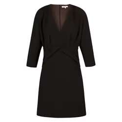 Robe courte coupe droite MORGAN noir - 100% Polyester - Manches courtes - Col V - Robe droite manches 3/4