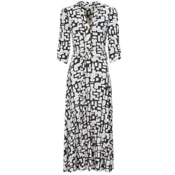Robe longue Morgan blanc - Femme - Manche 3/4 - Col v à revers