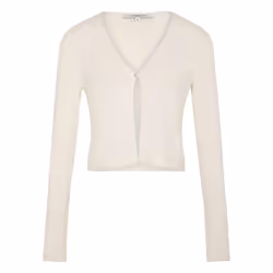 Boléro - Morgan - Blanc - Col V - Femme - Manches longues
