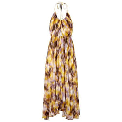Robe longue - Morgan - Jaune - Coupe fluide - Col V