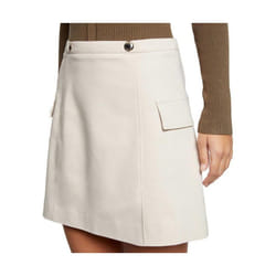 Jupe trapèze beige MORGAN Colia - poches à rabat et boutons décoratifs