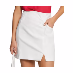 Jupe courte - MORGAN - Taille haute - Fermeture zippée - Boutons décoratifs - Fentes