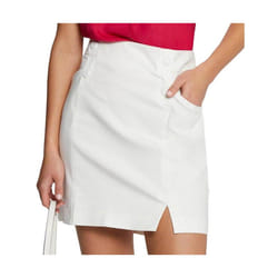 Jupe courte - MORGAN - Taille haute - Fermeture zippée - Boutons décoratifs - Fentes