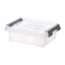 Le Handy 1,2L est une boîte polyvalente avec couvercle et loquets pour une meilleure sécurité. Empilable, c'est la solution d ...