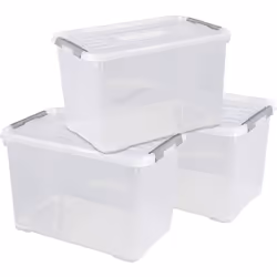 Description générale Le lot de 3 boîtes empilables de marque Curver est idéal pour le rangement de divers objets tels que des ...
