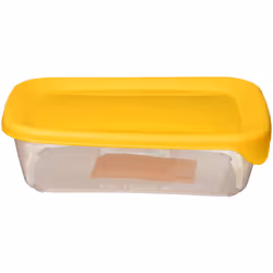 CURVER FRESH & GO BOÎTE RECTANGULAIRE DE 0.5 L, RÉSINE, TRANSPARENT ET ORANGE, 12 X 16 X 4 CM