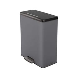 Poubelle Duo Rectangle - DECO BIN - CURVER - 52L (26+26L) - 49 x 32 x 61 cm - Anthracite