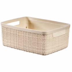 Panier de rangement Curver Plastique robuste aspect jute Avec poignées Couleur : crème Capacité : 5 litres Dimensions : 27 x  ...