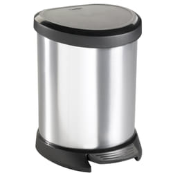 Curver Deco Bins Poubelle Decobin 5 ltrs avec seau intérieur - Argent mét/Noir