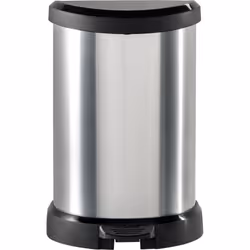 Curver Deco Bins Poubelle Decobin 5 ltrs avec seau intérieur - Argent mét/Noir