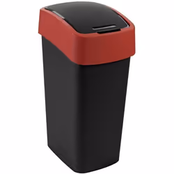 CURVER Flip Bin Poubelle à bascule plastique Noir-Rouge 50L