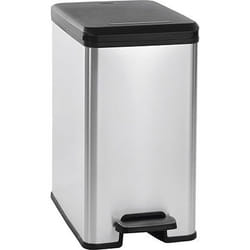 Curver Slim Bin 20L Carré Plastique Noir, Argent