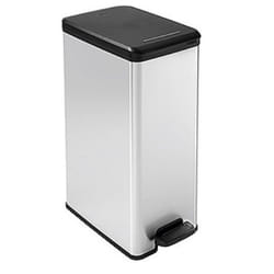 Curver Slim Bin 40L Carré Plastique Noir, Argent