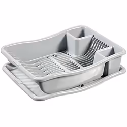 Égouttoir à Vaisselle - CURVER - 18 Assiettes - 29 x 105 x 39 cm - Plastique - Gris