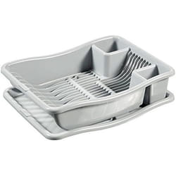 Égouttoir à Vaisselle - CURVER - 18 Assiettes - 29 x 105 x 39 cm - Plastique - Gris