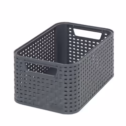 Curver Style Panier S Anthracite, Panier de rangement, Gris, Rotin, Monochromatique, Salle de bains, Chambre à coucher, 285 m ...