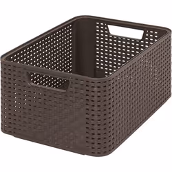 Curver Style M, Panier de rangement, Marron, Rotin, Monochromatique, Salle de bains, Chambre à coucher, 386 mm