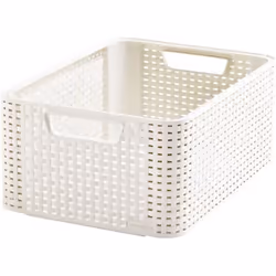 Curver Style M, Panier de rangement, Crème, Rotin, Monochromatique, Salle de bains, Chambre à coucher, 386 mm