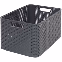 Le panier de rangement Style anthracite peut contenir une capacité de 30 litres. Les paniers Curver Style ont une structure e ...