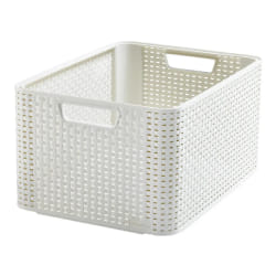 Curver 205851 Rangement Style Aspect Rotin L Deuxième Génération Polypropylène Ivoire