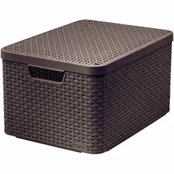 Curver Style L, Panier de rangement, Marron, Rotin, Monochromatique, Salle de bains, Chambre à coucher, Salon, 445 mm