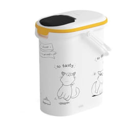 Curver 412042 Sac de rangement et conteneur de croquettes pour animaux de compagnie Conteneur de nourriture pour animaux de compagnie Plastique Blanc, Jaune