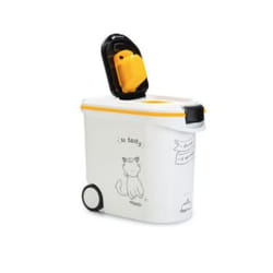 Curver Dinner is Served Conteneur de nourriture pour animaux de compagnie Plastique Noir, Blanc, Jaune