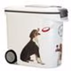CURVER Conteneur à croquettes pour chien à roulettes 12 kg - 35L - Love Pets