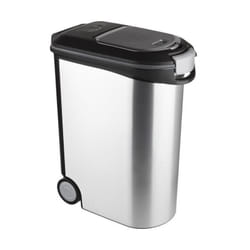 Curver - Conteneur a croquettes 20kg - Aspect metal - Gris