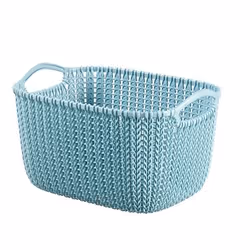 Curver Corbeille Knit Rectangulair S 8l, Panier de rangement, Bleu, Rectangulaire, Tissu tricoté, Monochromatique, Intérieure